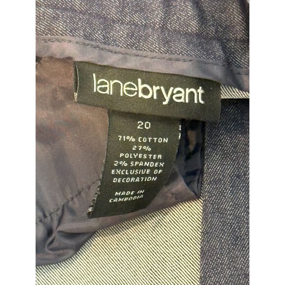 Lane Bryant Stretch Trousers 20 Plus Dark Wash Chambray Work Pants Career - Picture 3 of 11